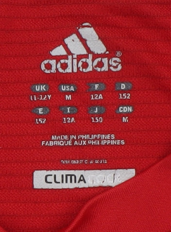 Adidas Boys Red Climalite Short Sleeve Sports T-Shirt 11-12 Years