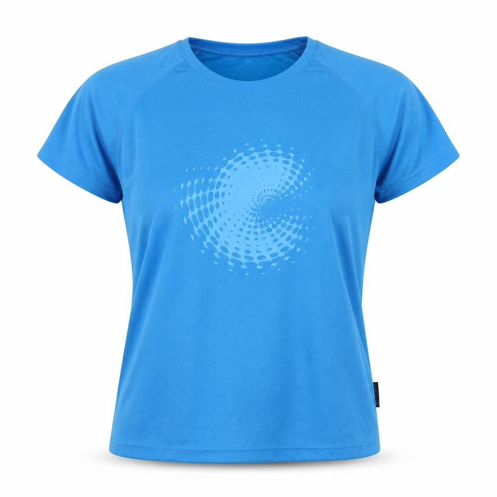 Koko Pink Womens Blue Short Sleeve Polyester Basic T-Shirt UK 12