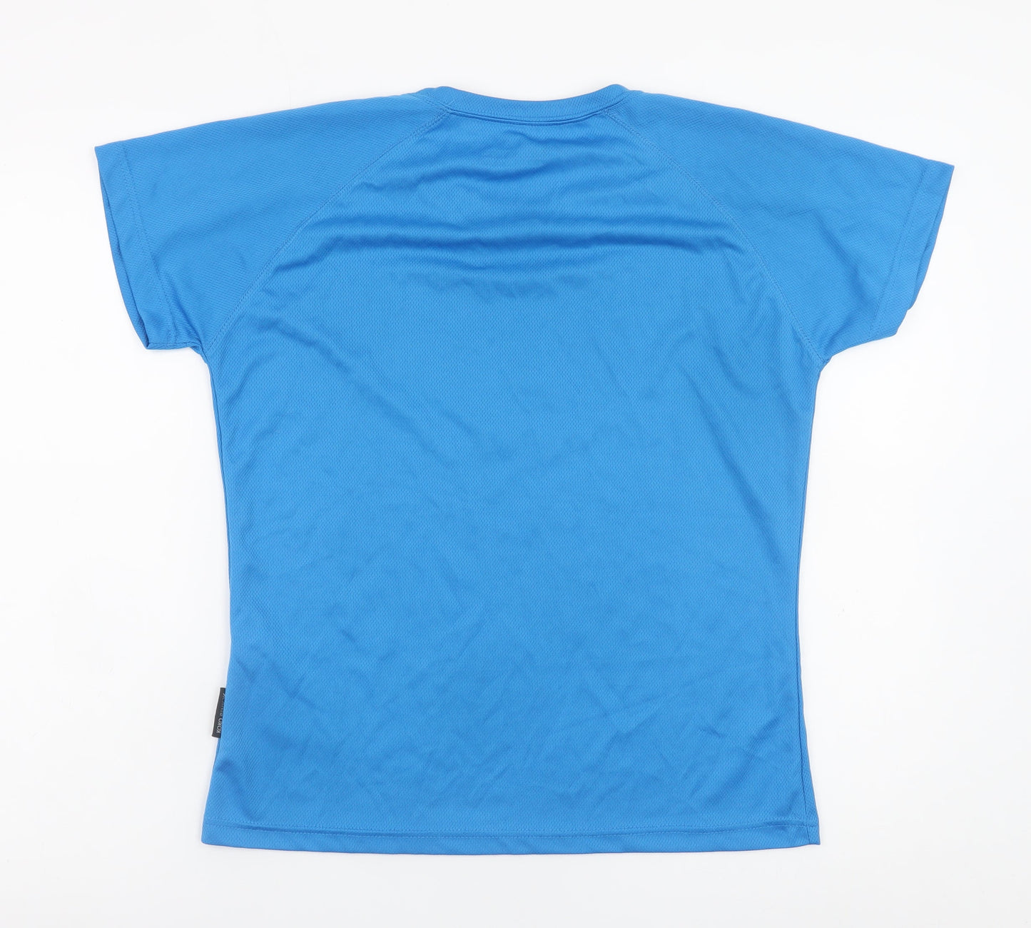 Koko Pink Womens Blue Short Sleeve Polyester Basic T-Shirt UK 12