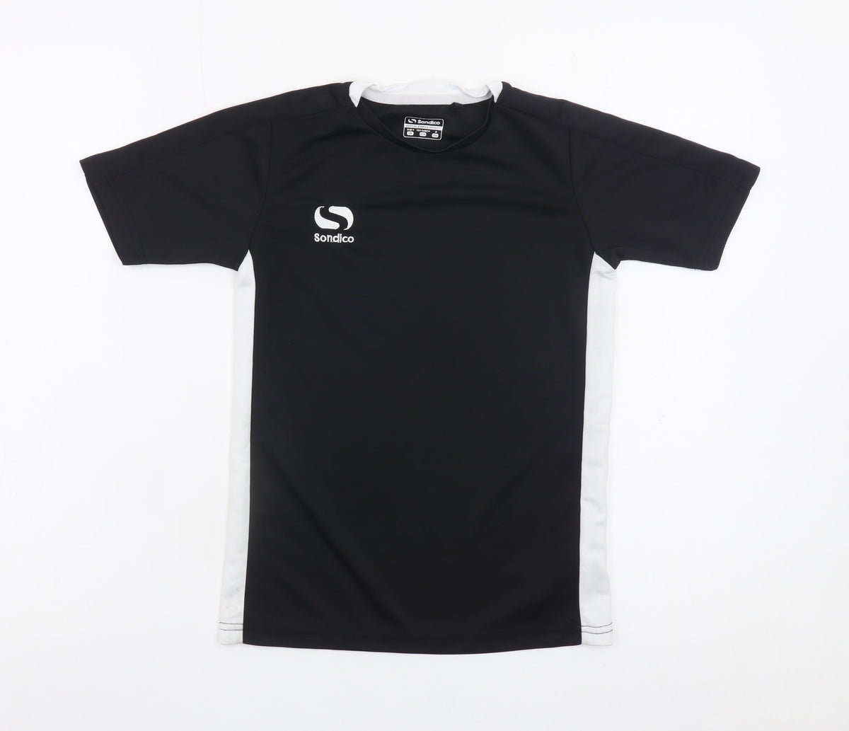 Sondico Boys Black Sports T-Shirt 9-10 Years Short Sleeve Polyester