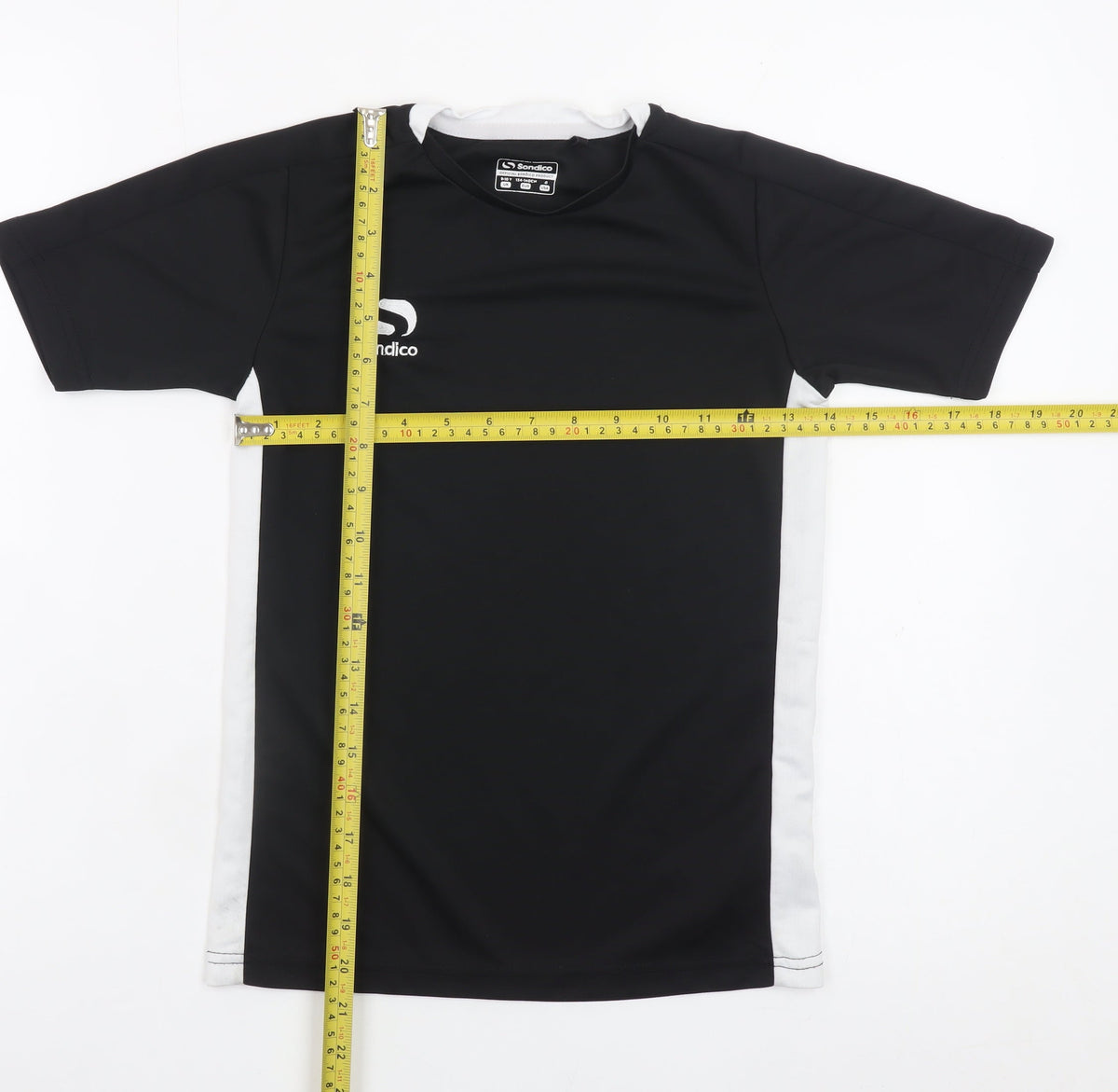 Sondico Boys Black Sports T-Shirt 9-10 Years Short Sleeve Polyester