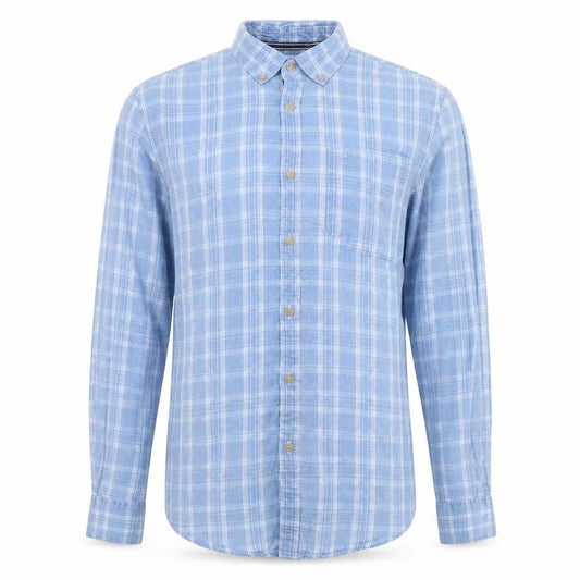 Original Penguin Men's Blue Check Cotton Long Sleeve Button-Up Shirt M