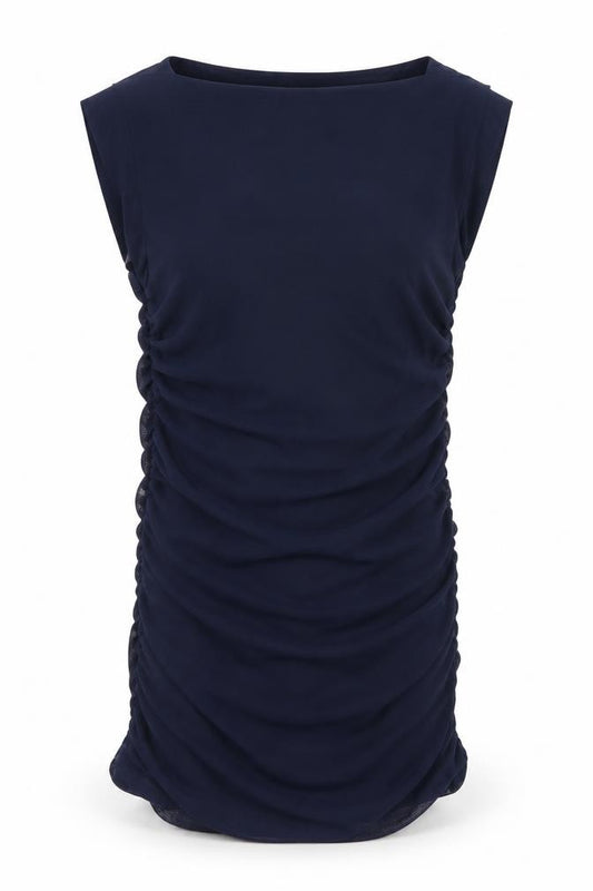 Mexx Women Blue XS Bodycon Ruched Sleeveless Jersey Dress