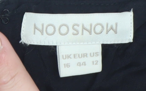 NOOSNOW Women's Black Sequin Sheath Knee Length Party Dress Size 16