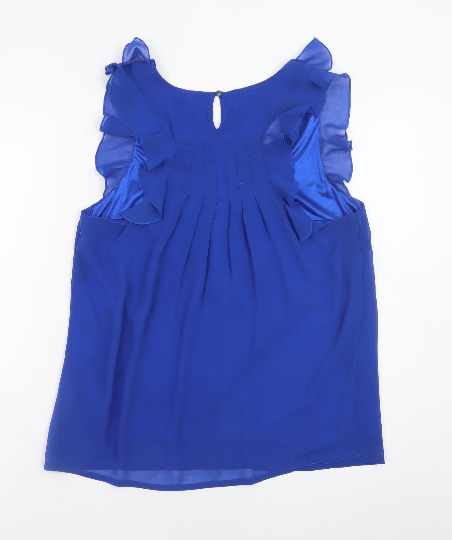 Vero Moda Women's Blue Ruffle Sleeveless Chiffon Blouse Size M