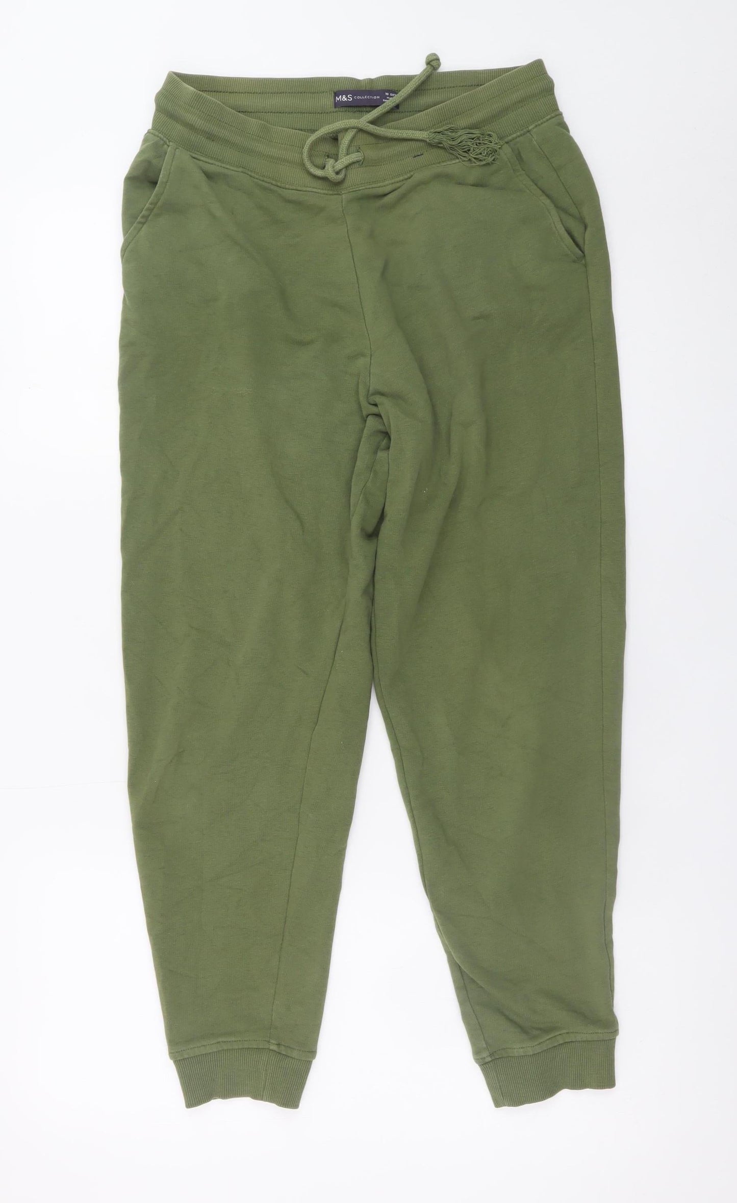 Marks and Spencer Men's Green Jogger Trousers Size M