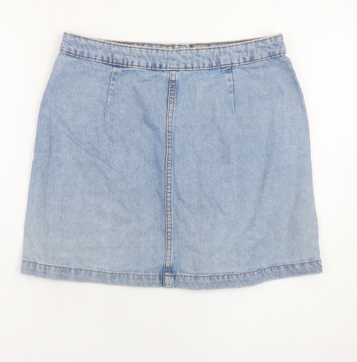 Denim Co. Women's Blue A-Line Button Denim Skirt Size 14