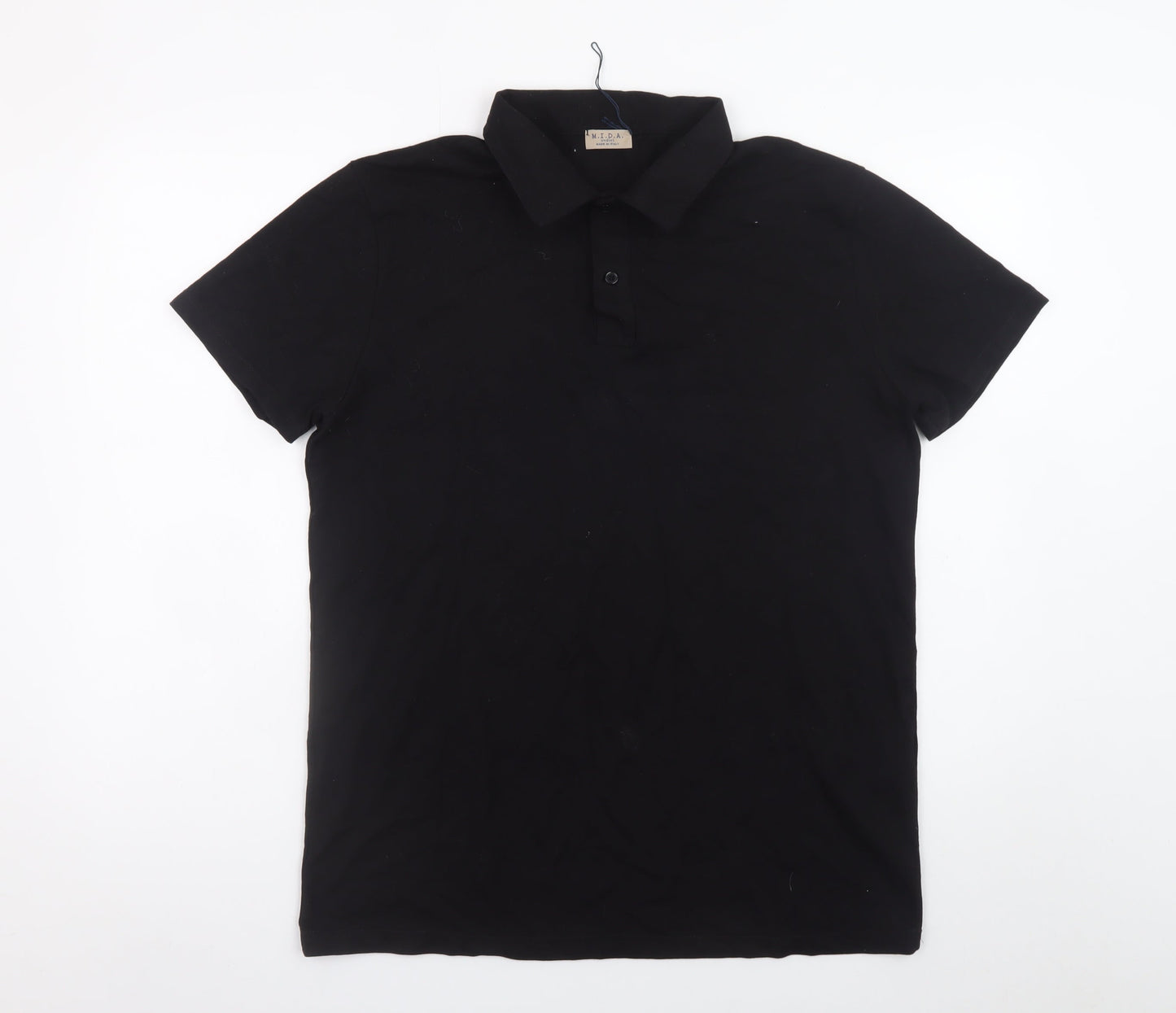 M.I.D.A. Men’s Black Cotton Polo Shirt Size L Casual Classic