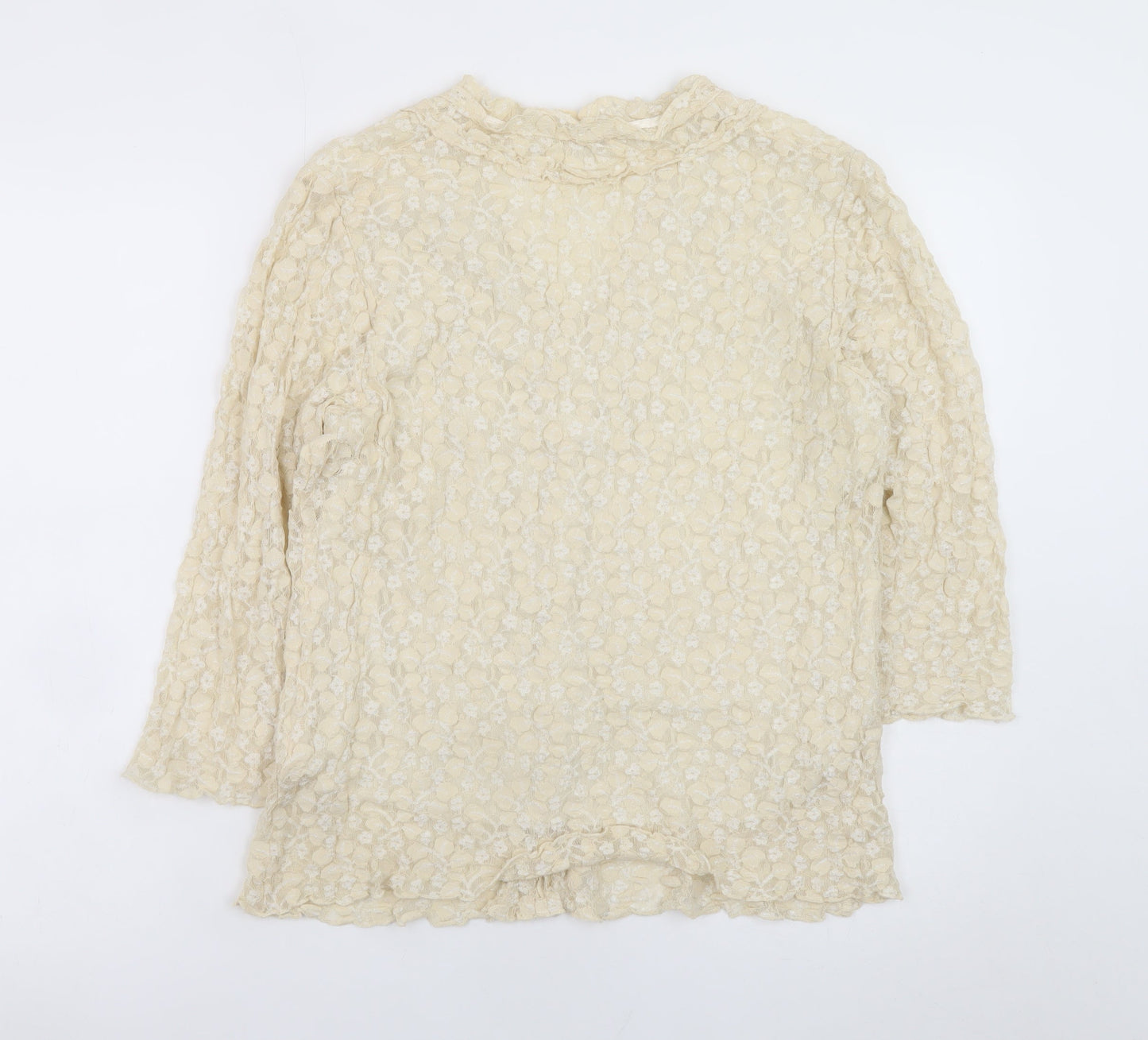 Ayalon Collection Women's Beige Lace Tunic Blouse Size 16