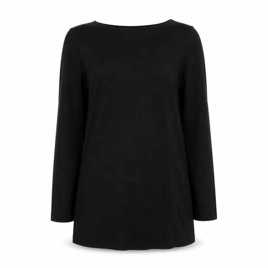 St. Bernard Women Black Size 12 Shift Dress Long Sleeve