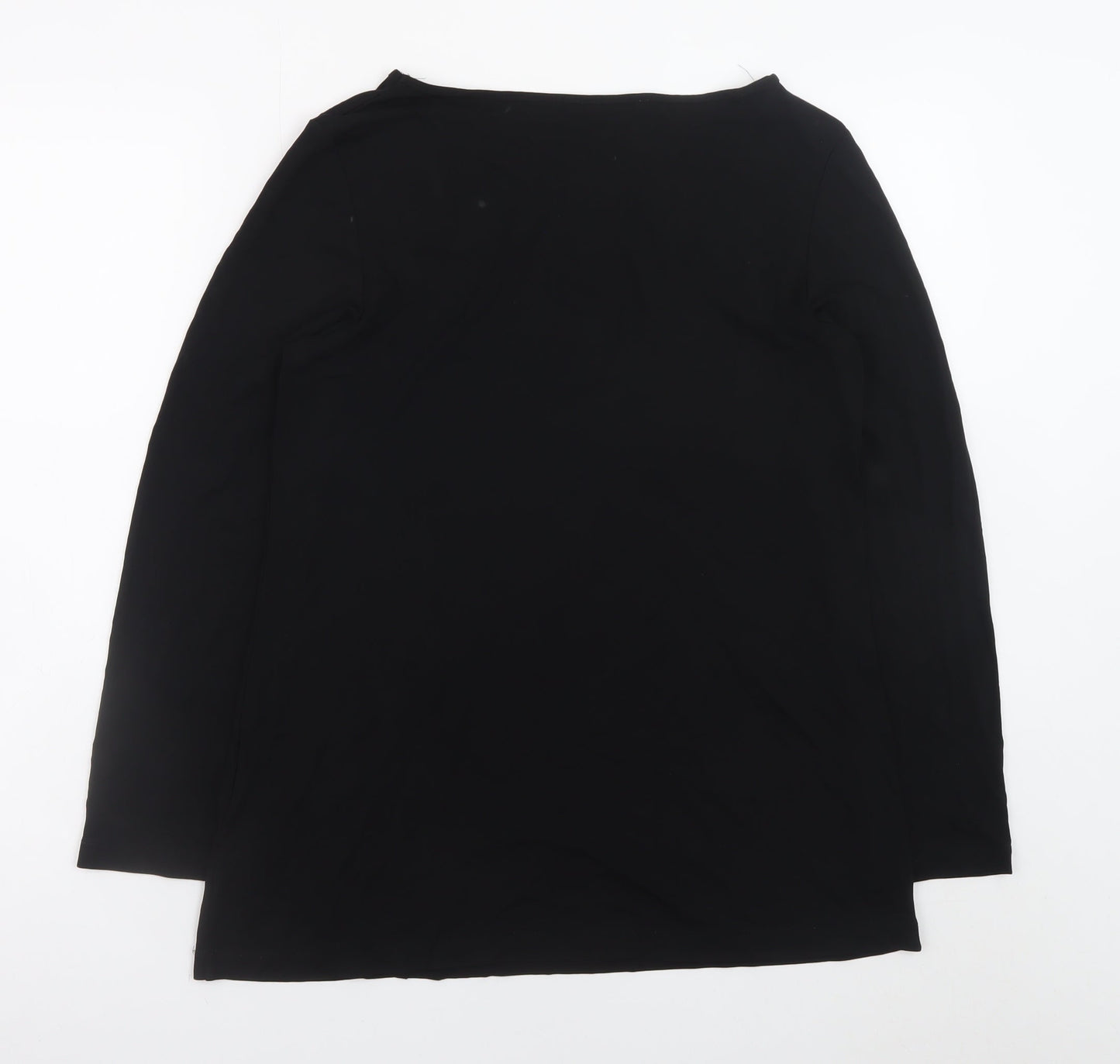 St. Bernard Women Black Size 12 Shift Dress Long Sleeve