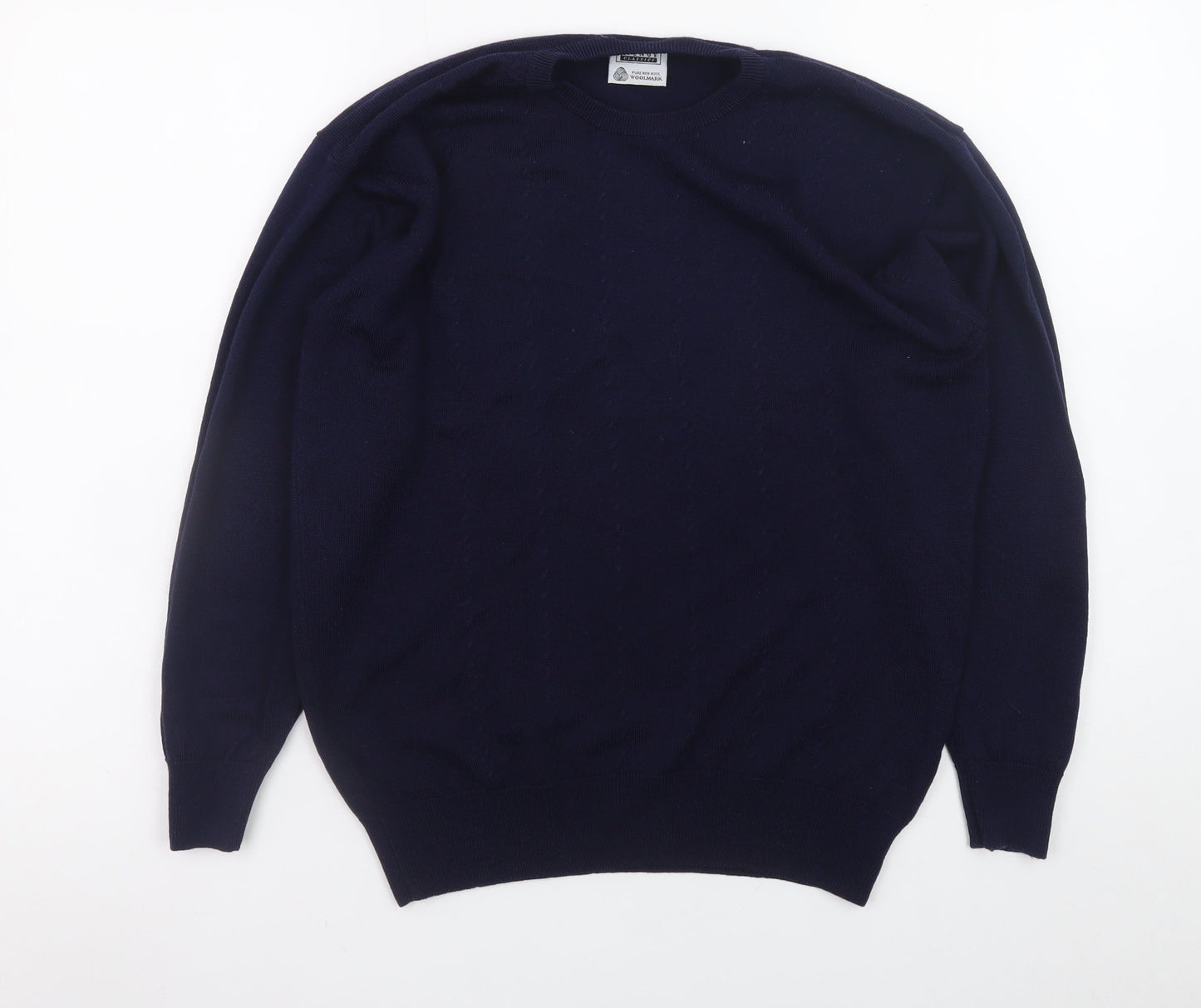 First Avenue Classics Women's Blue Wool Crew Neck Jumper Size 14