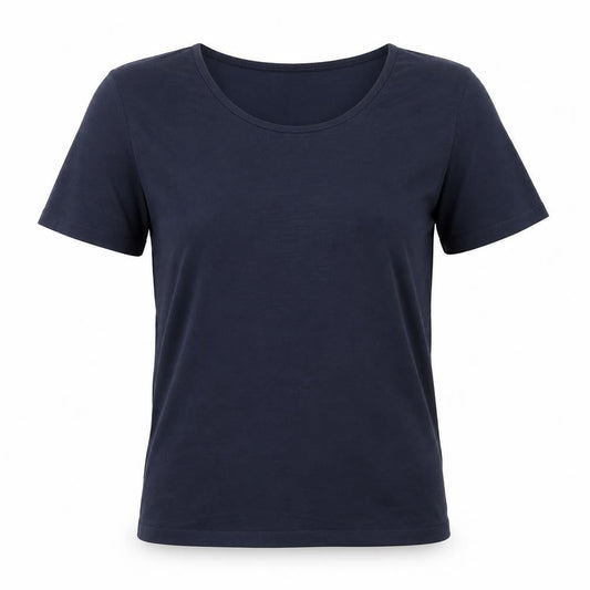 Vila Women's Blue Basic Short Sleeve Polyester T-Shirt XS