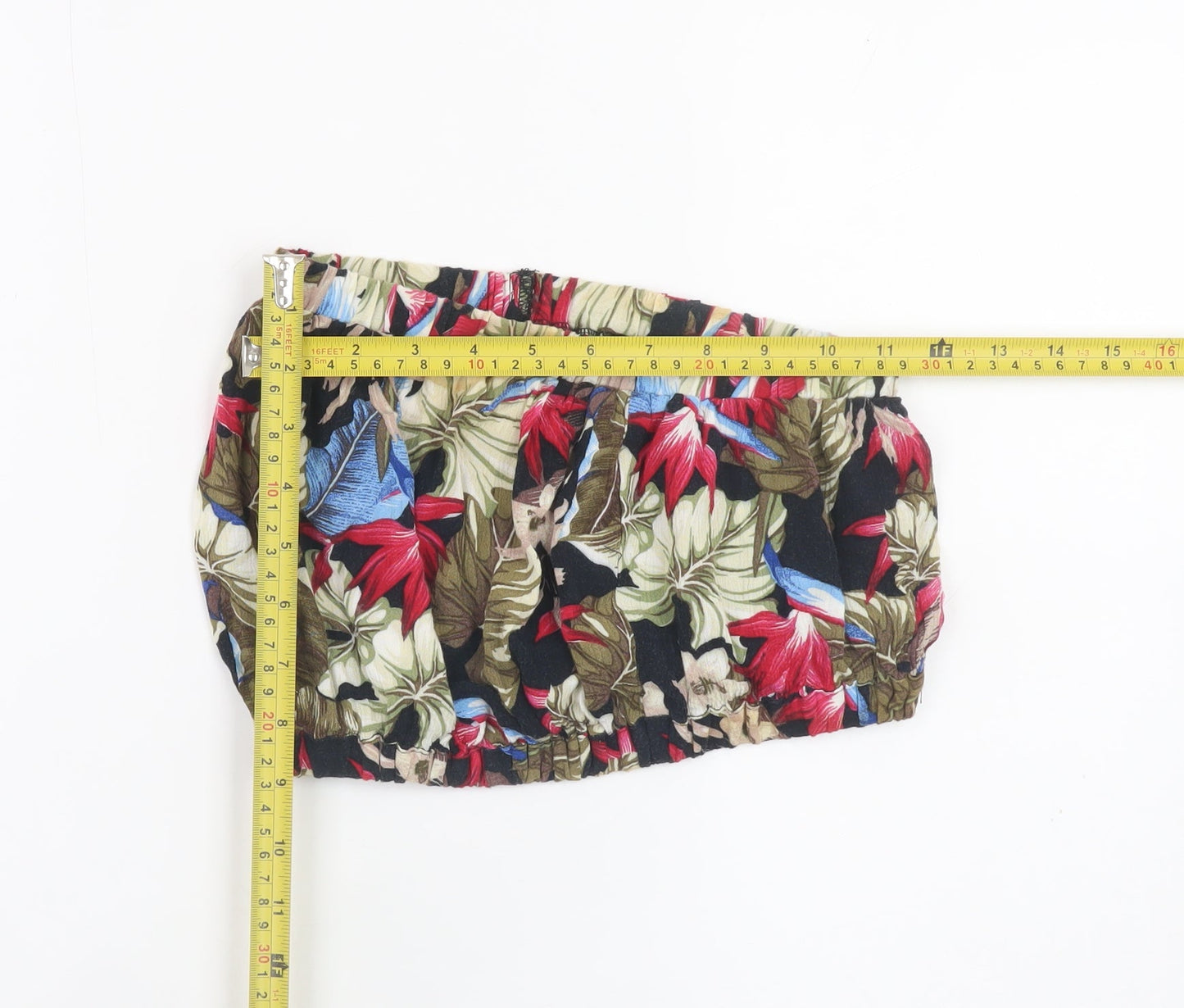 Topshop Women’s Multicoloured Floral Cropped Strapless Top Size 8