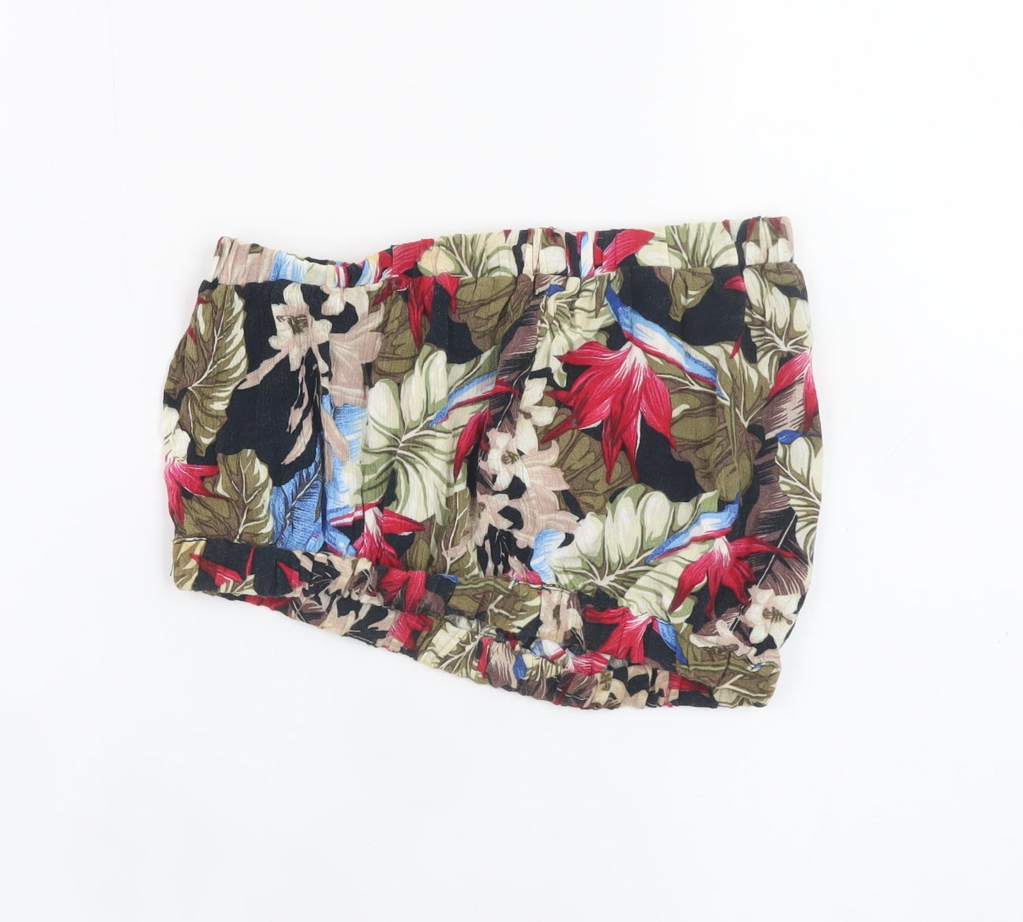 Topshop Women’s Multicoloured Floral Cropped Strapless Top Size 8