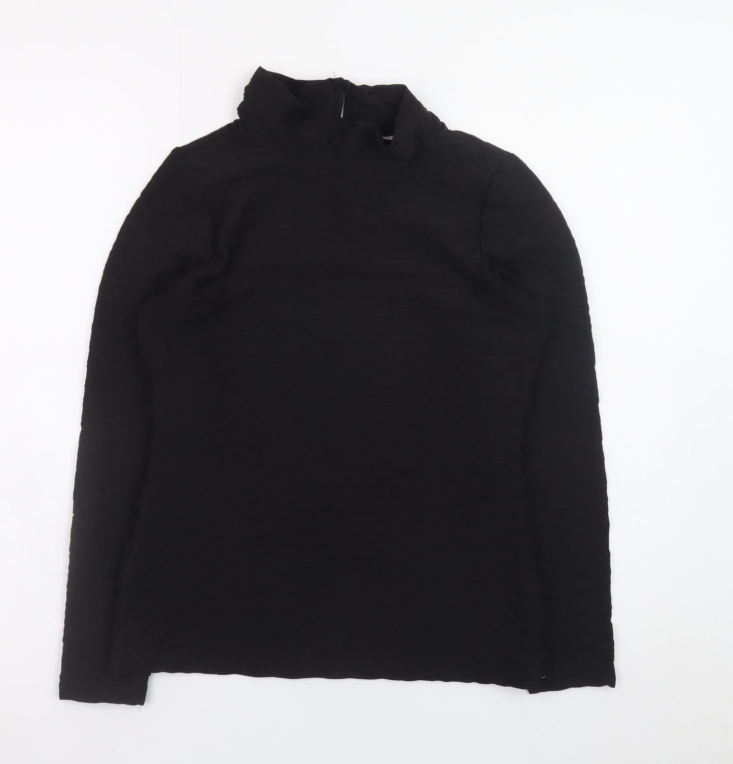 Gallery Women's Black Size 8 Mock Neck Long Sleeve Top