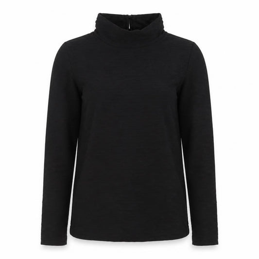 Gallery Women's Black Size 8 Mock Neck Long Sleeve Top