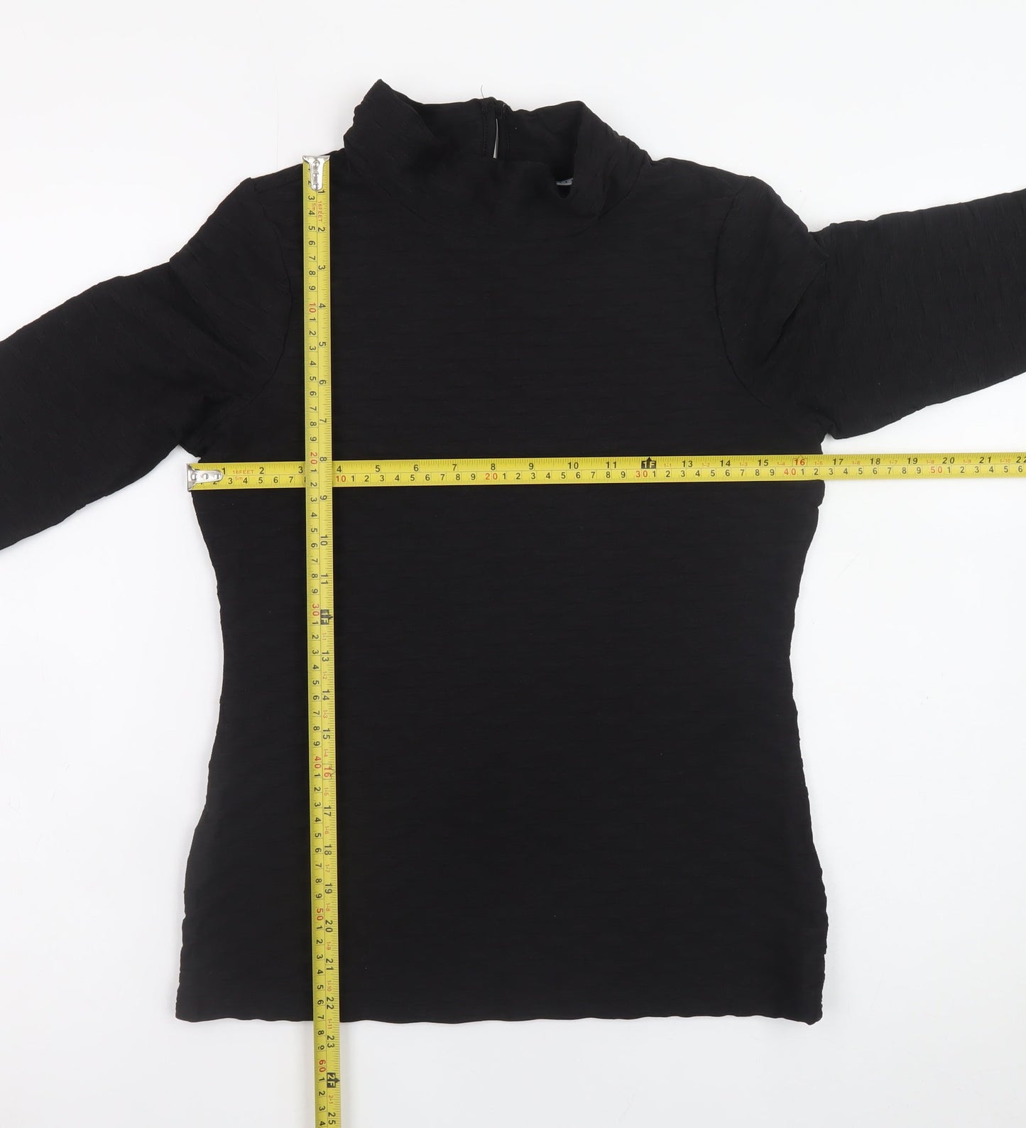 Gallery Women's Black Size 8 Mock Neck Long Sleeve Top