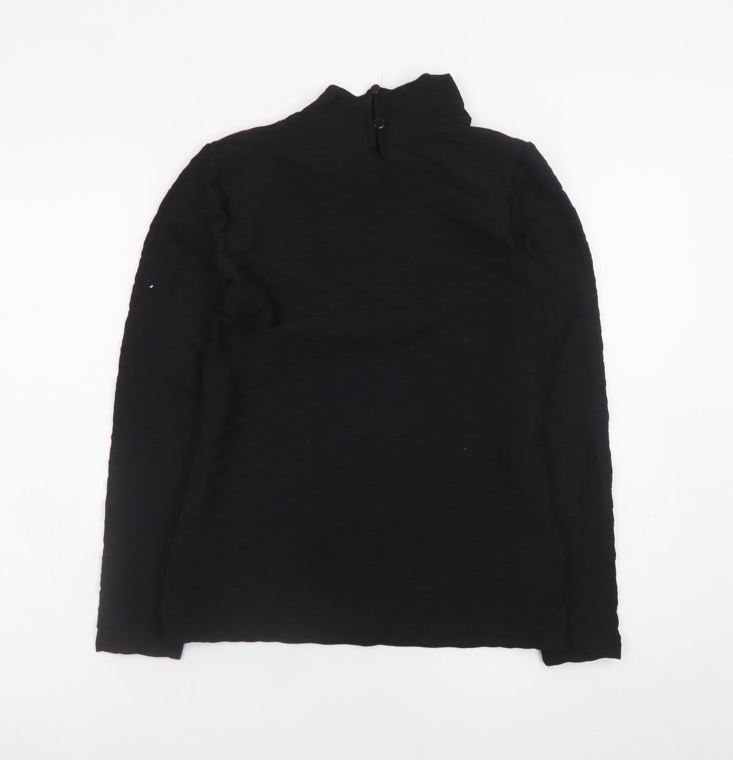 Gallery Women's Black Size 8 Mock Neck Long Sleeve Top