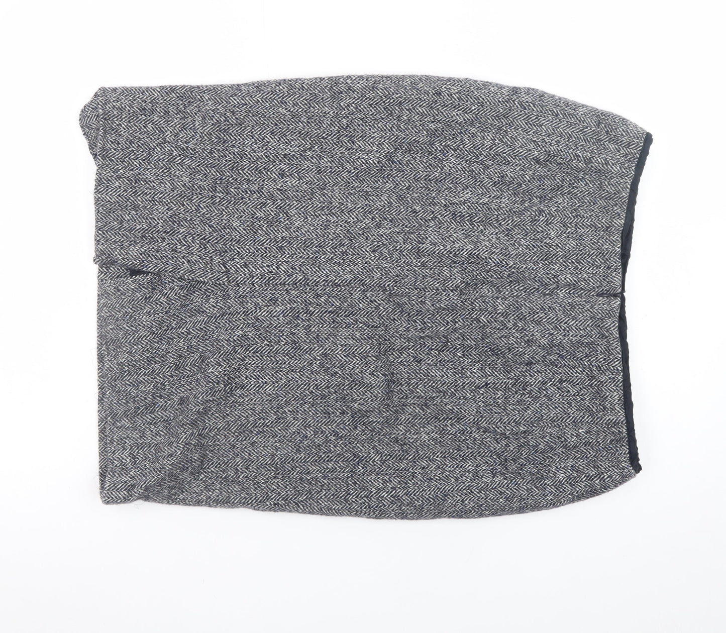Aquascutum Womens Grey Wool Silk Straight Pencil Skirt UK 16