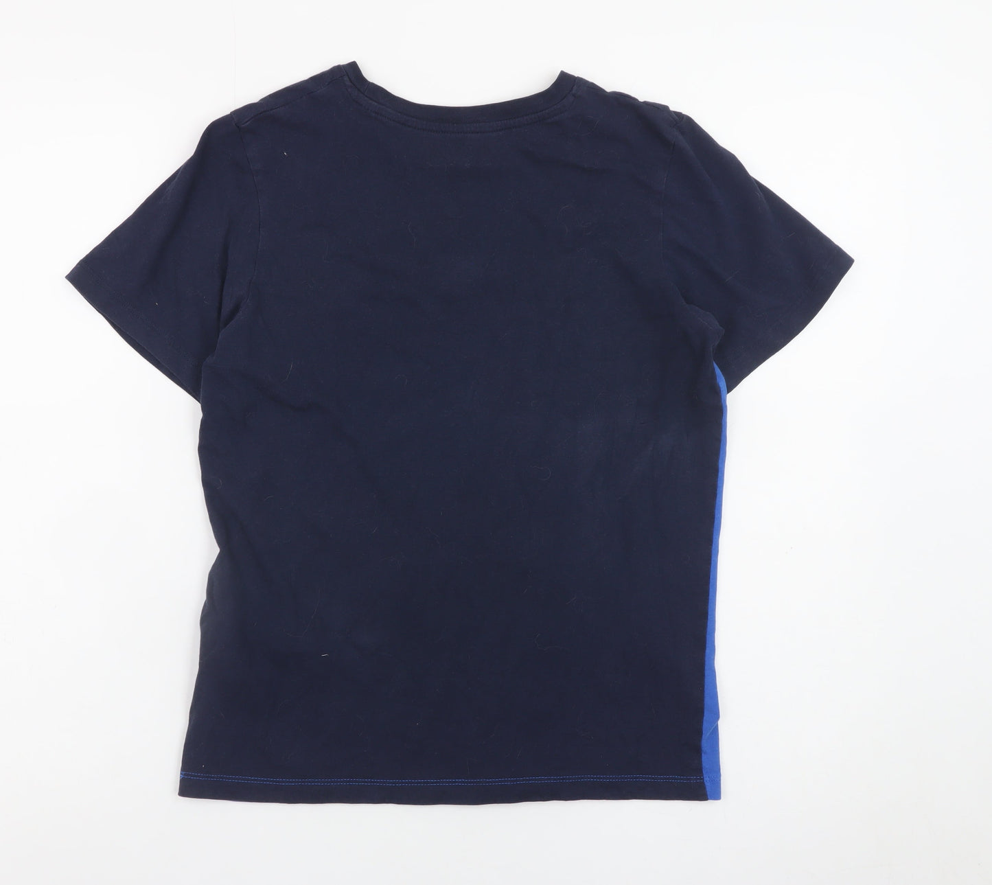 Jack & Jones Boys Blue Colourblock Cotton Logo T-Shirt 14 Years