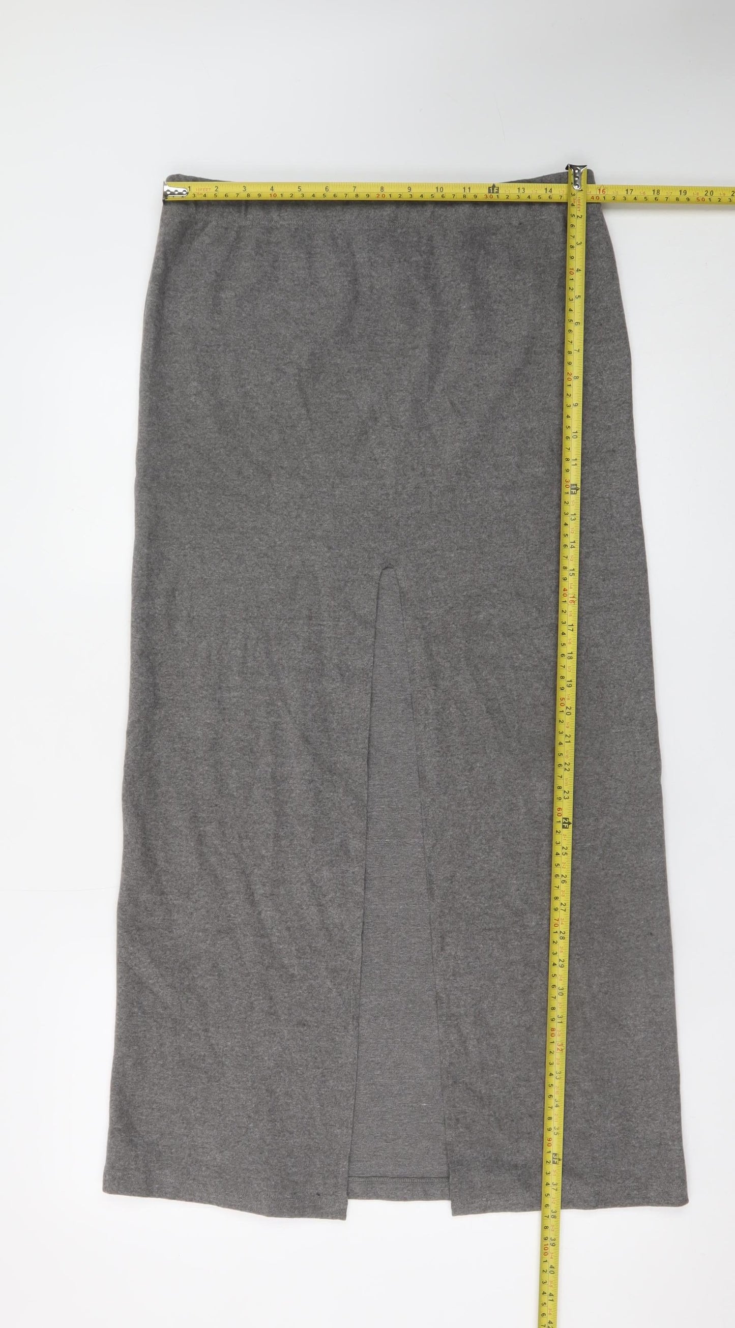 ASOS DESIGN Women's Grey Midi Straight Skirt Size M Elastic Waist