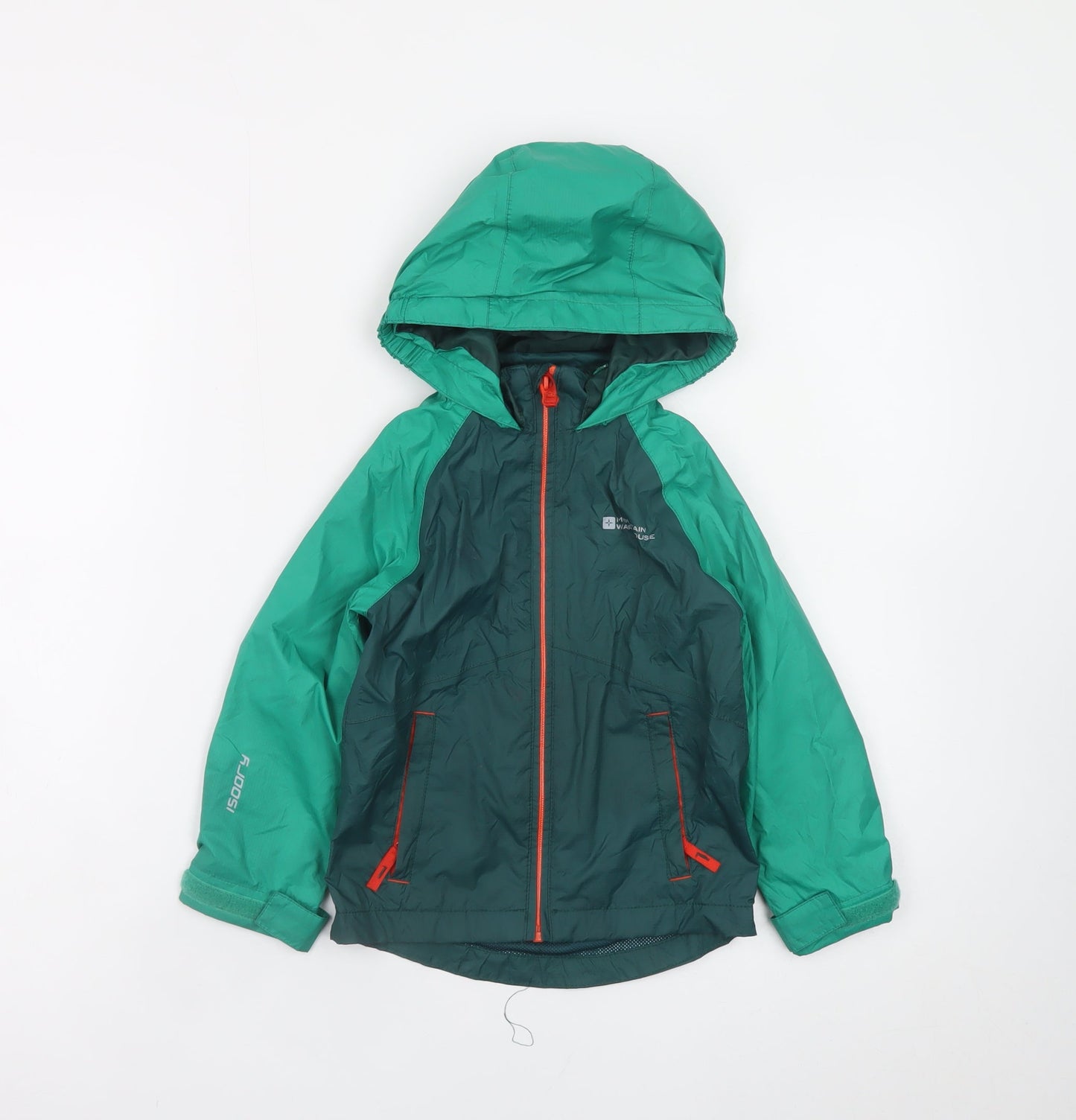 Mountain Warehouse Boys Green 3-4 Years Waterproof Hooded Rain Jacket