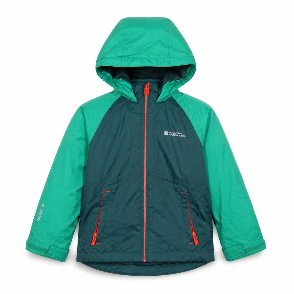 Mountain Warehouse Boys Green 3-4 Years Waterproof Hooded Rain Jacket