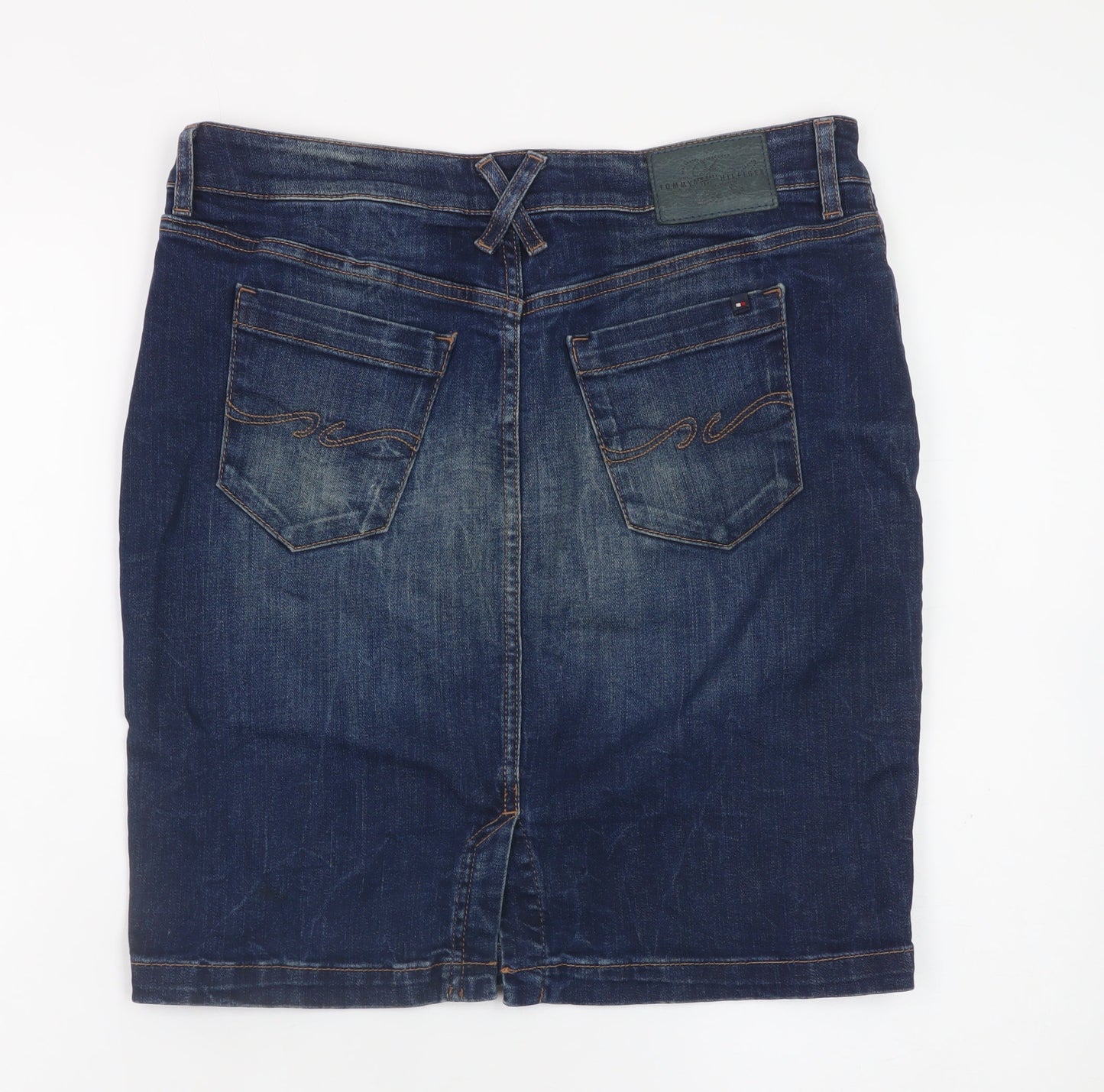 Tommy Hilfiger Womens Blue Denim Knee Length Pencil Skirt Size 8