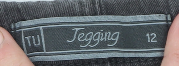 Tu Women’s Grey Jegging Jeans Size 12 Slim Fit Stretch Comfort