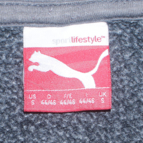 Puma Men's Blue Pullover Hoodie Size S Graphic Fleece Sweatshirt