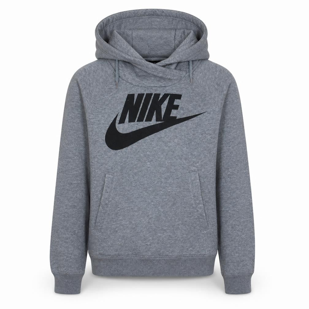 Nike Men's Grey XS Pullover Hoodie with Logo and Kangaroo Pocket