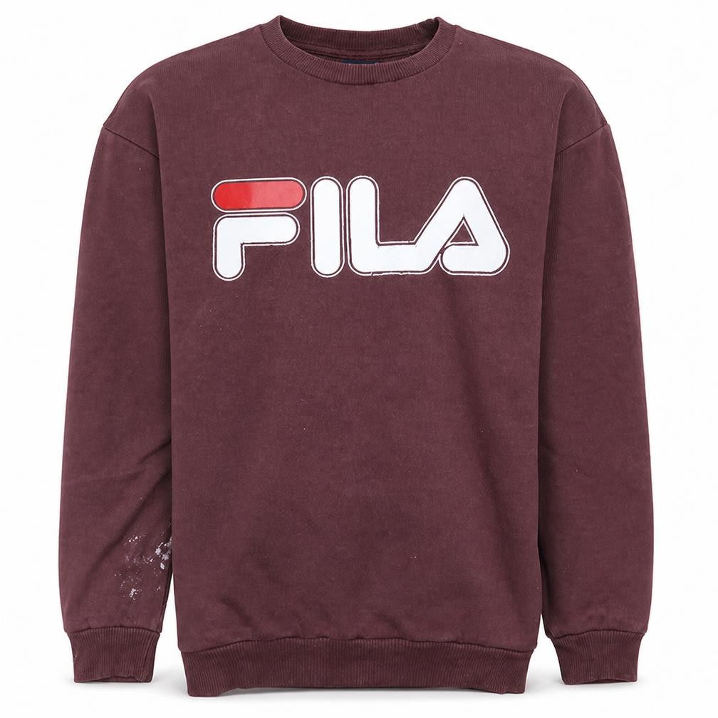 Fila Men's Brown Logo Crew Neck Sweatshirt Size S