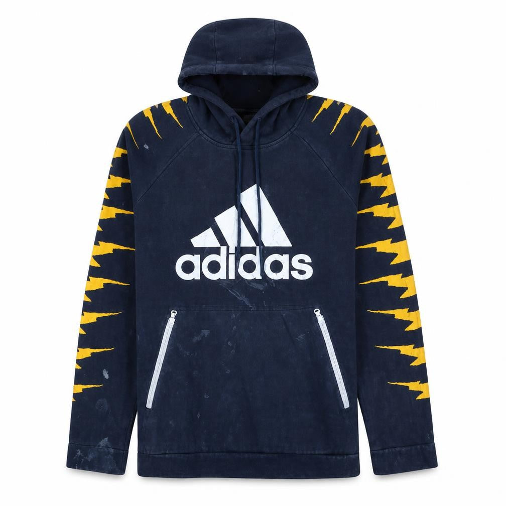 Adidas Men's Blue Pullover Hoodie Size S Sports Fleece with Logo