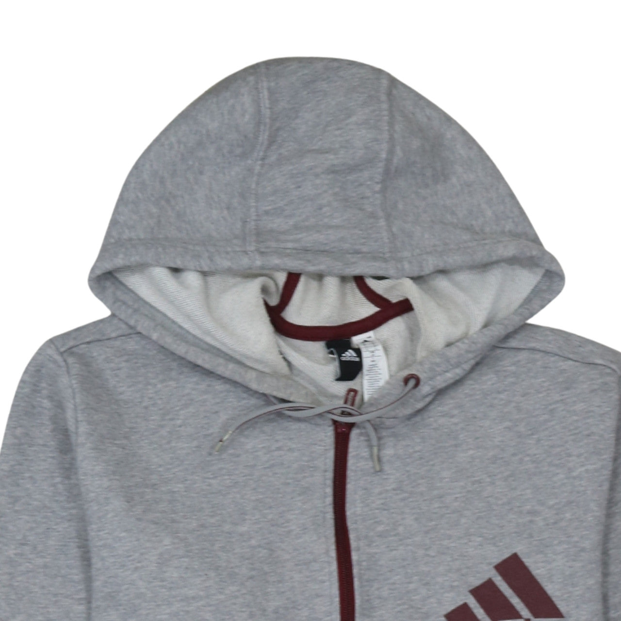 Adidas Men's Grey Full Zip Hoodie L Sports Logo Sweatshirt