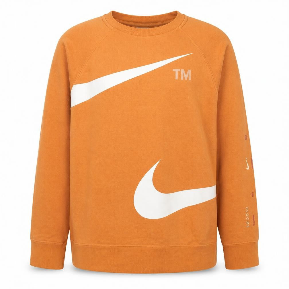 Nike Boys Orange Crew Neck Sweatshirt 147-158cm Graphic Print Fleece