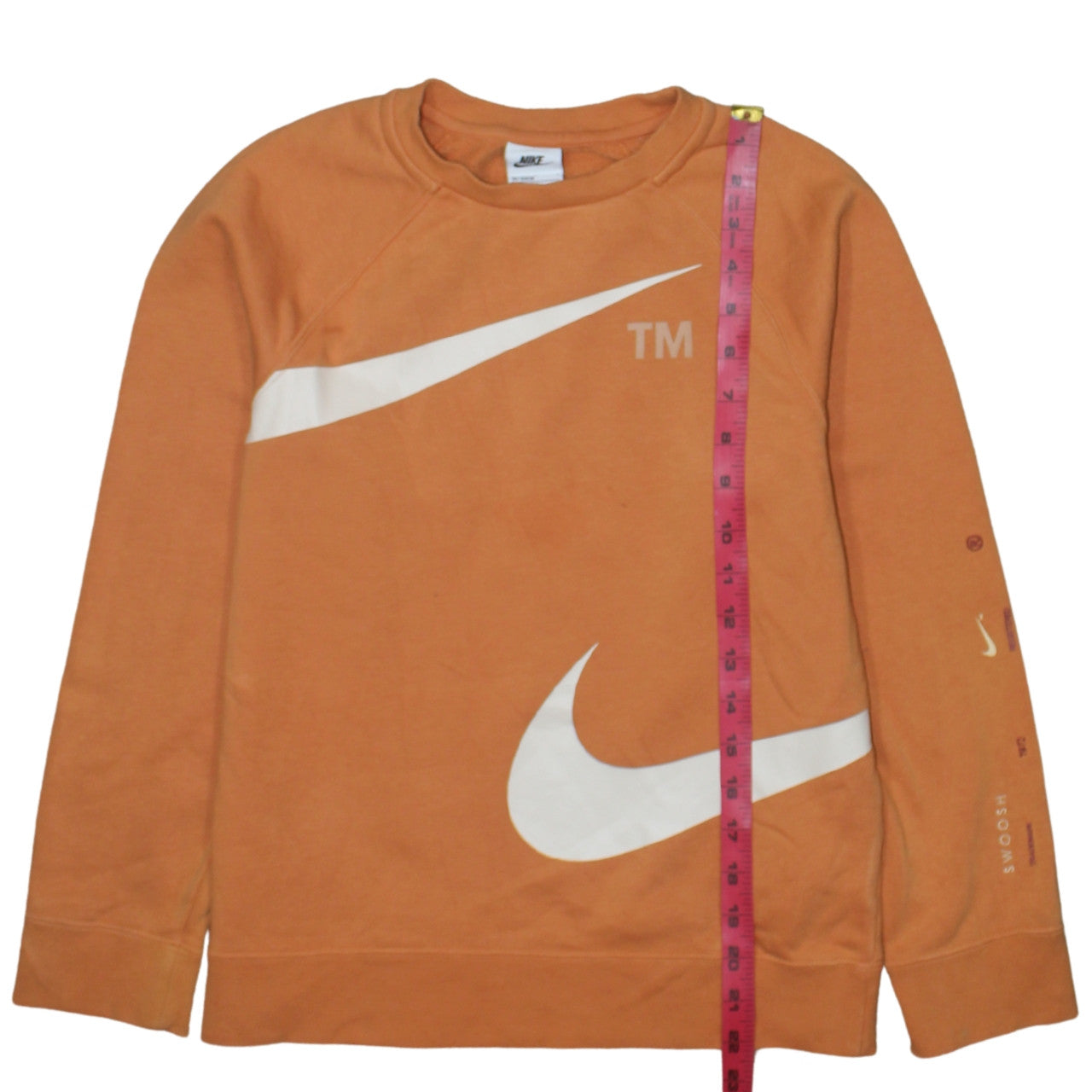 Nike Boys Orange Crew Neck Sweatshirt 147-158cm Graphic Print Fleece