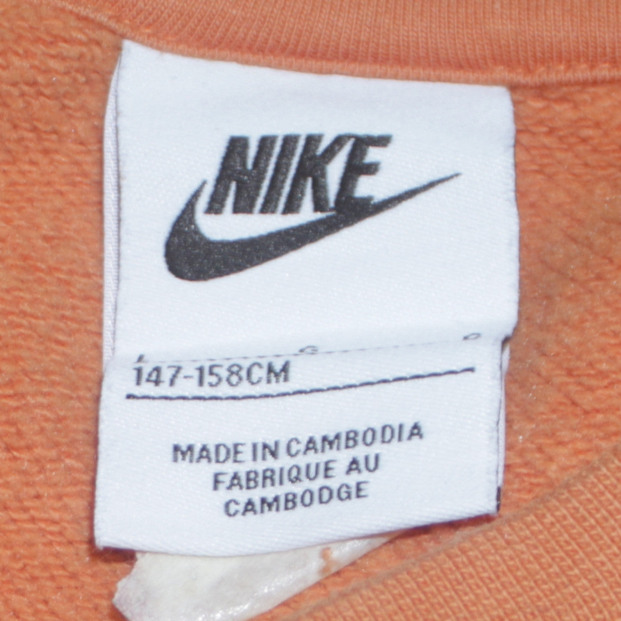 Nike Boys Orange Crew Neck Sweatshirt 147-158cm Graphic Print Fleece
