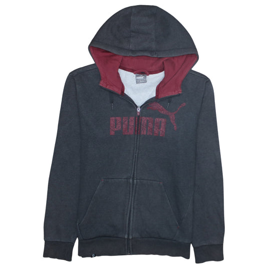 Puma Men's Grey Full Zip Hoodie S Sports Fleece Sweatshirt