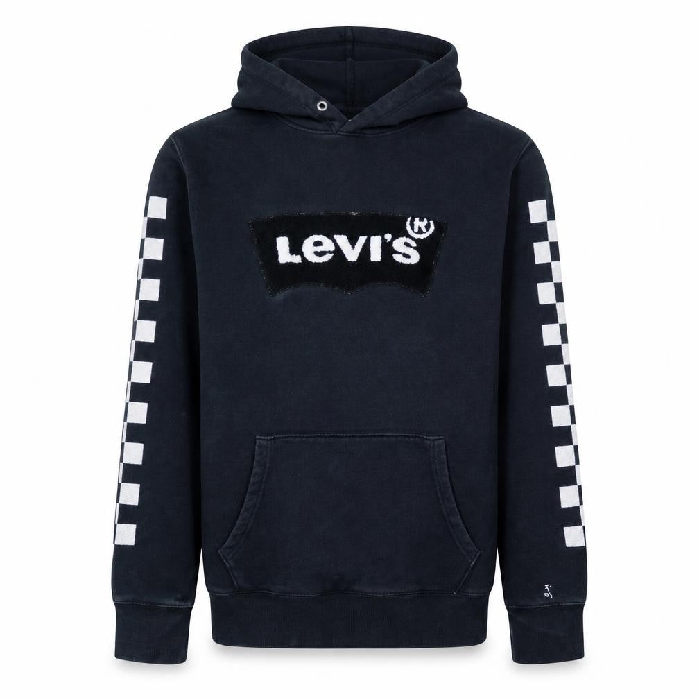 Levi's Men's Black Pullover Hoodie L Fleece Logo Sweatshirt