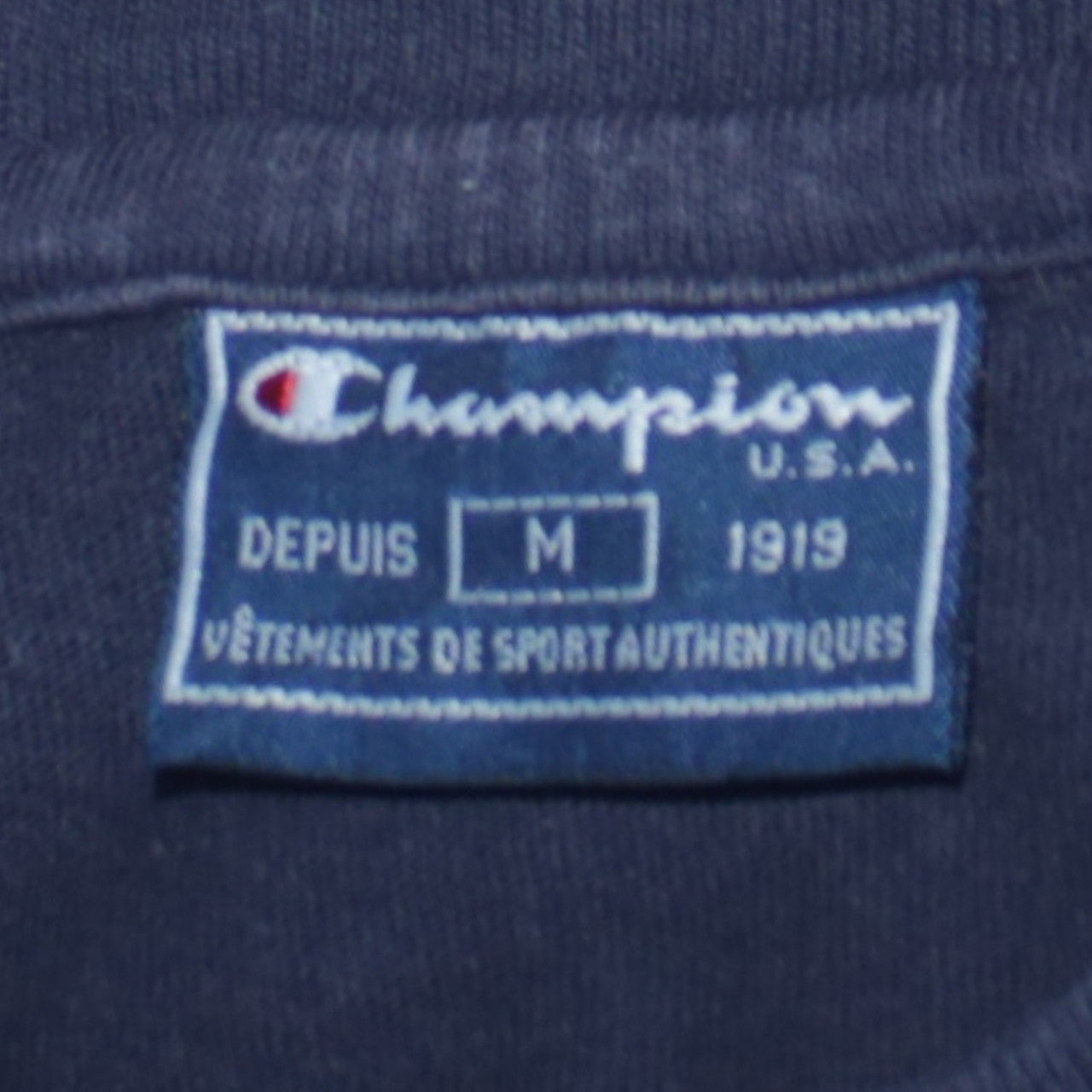 Champion Men's Navy Blue Crew Neck Cotton T-Shirt Size M