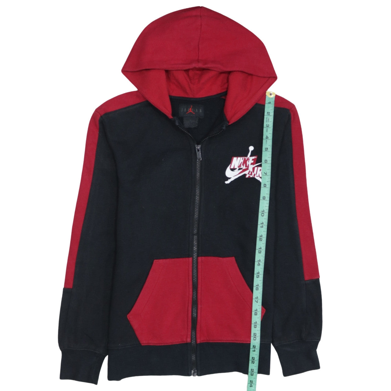 Nike Air Jordan Boys Black Red Full Zip Hoodie 12 Years Classic Style