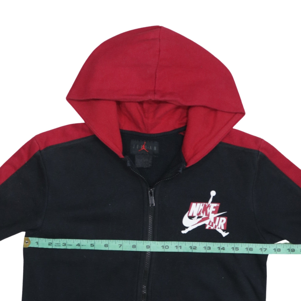 Nike Air Jordan Boys Black Red Full Zip Hoodie 12 Years Classic Style