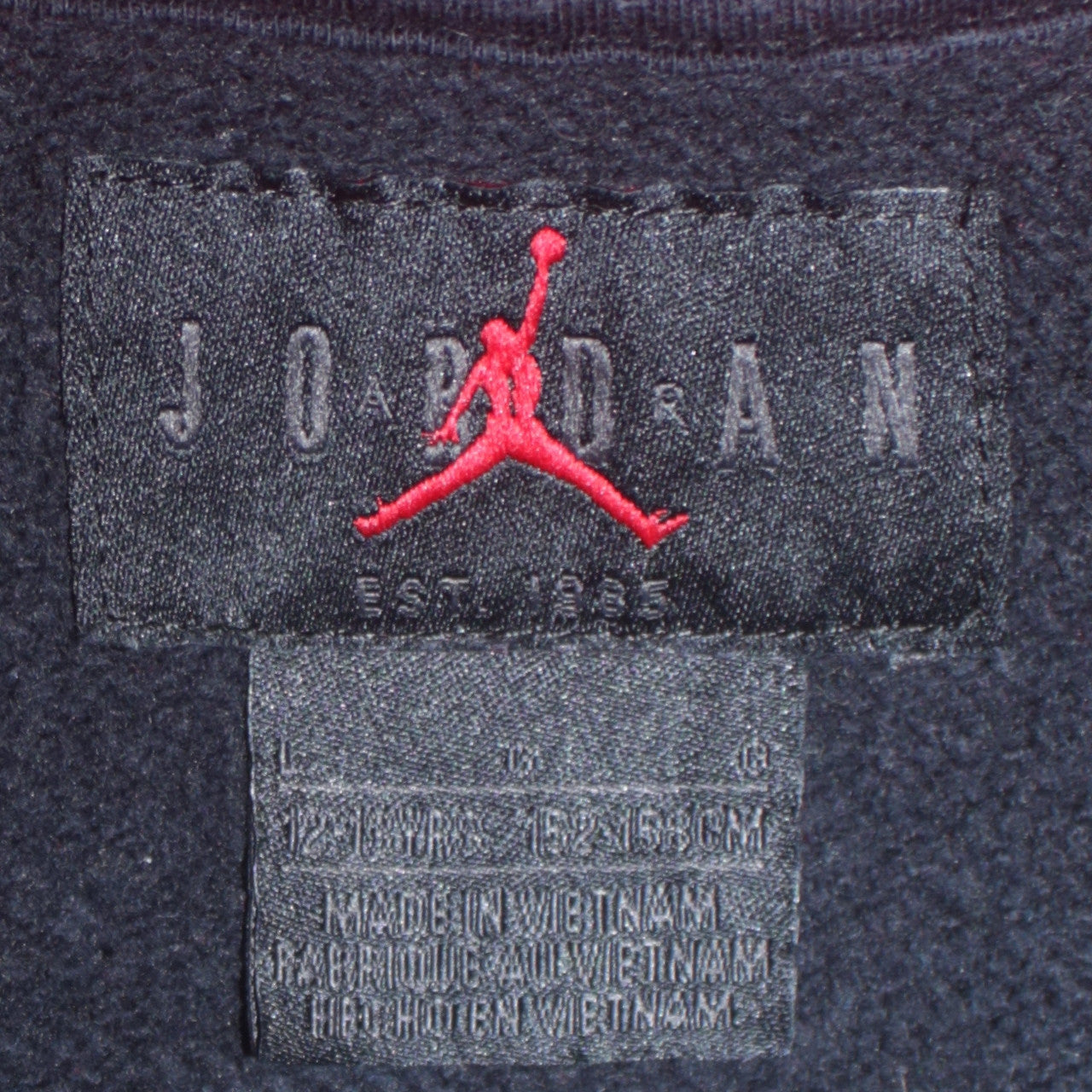 Nike Air Jordan Boys Black Red Full Zip Hoodie 12 Years Classic Style