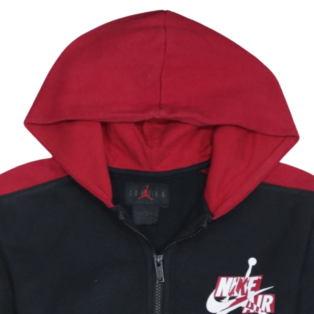 Nike Air Jordan Boys Black Red Full Zip Hoodie 12 Years Classic Style