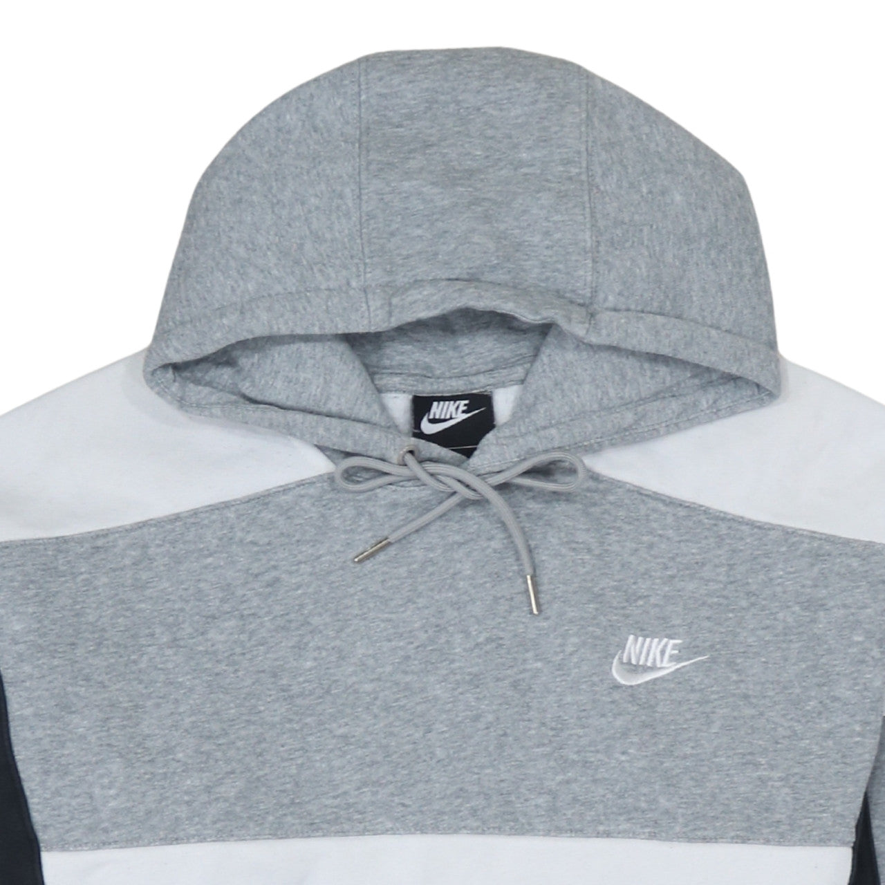 Nike Men's Grey Colour Block Pullover Hoodie Size S