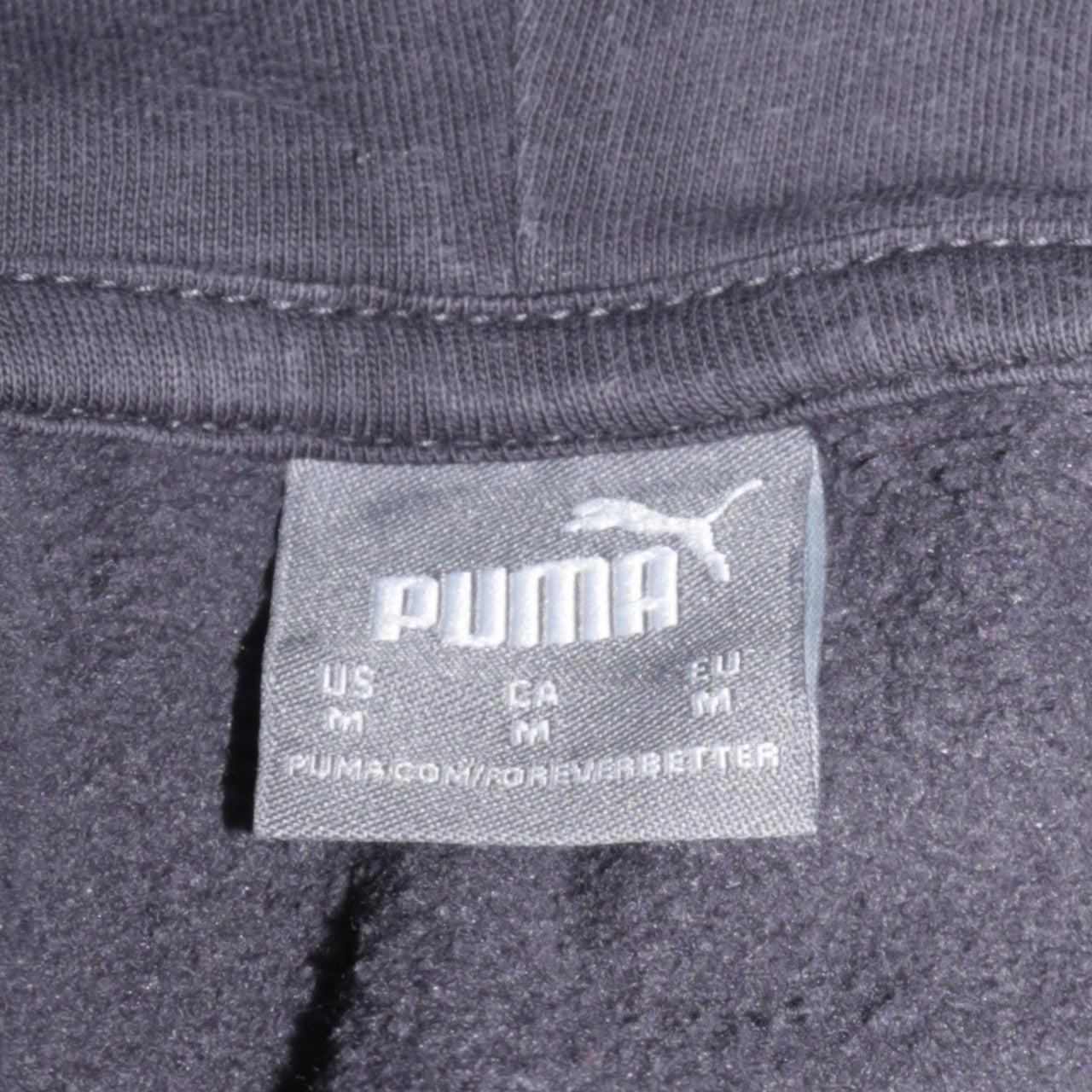 Puma Men's Black Pullover Hoodie Size M Logo Fleece Sweatshirt