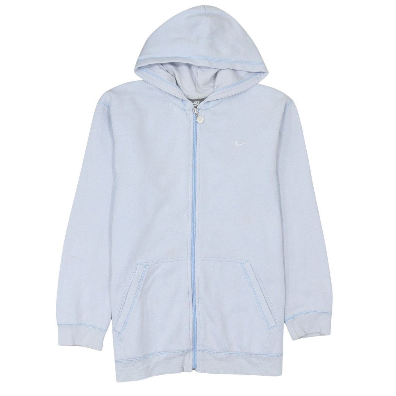 Nike Girls Blue Full Zip Hoodie XL 13-15 Years Hooded Sweatshirt Fleece