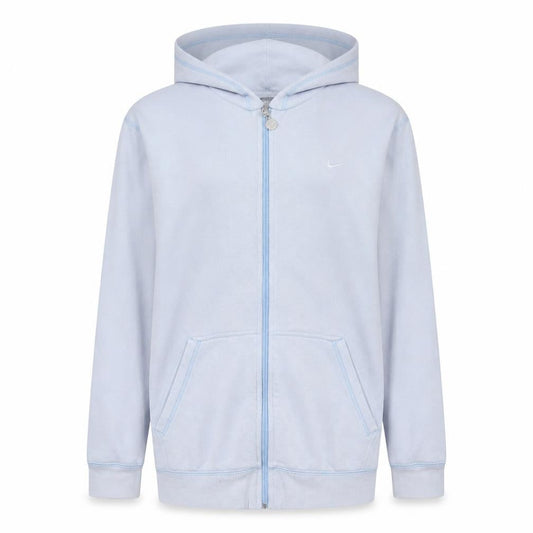Front view of Nike girls’ blue full zip hoodie xl 13-15 years hooded sweatshirt fleece