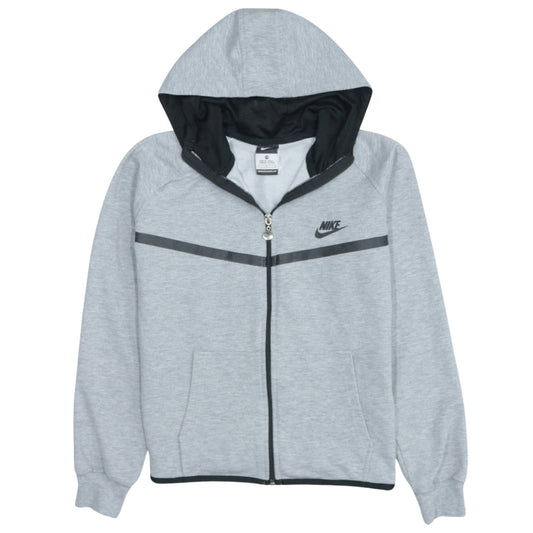 Nike Men's Grey Full Zip Hoodie Size L Cotton Blend Sportswear